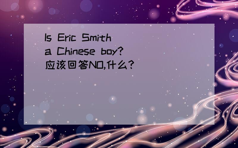 Is Eric Smith a Chinese boy?应该回答NO,什么?